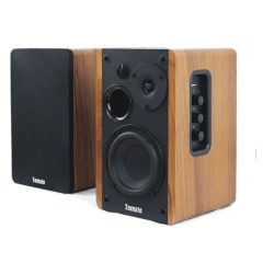 Caixa de Som Ativa Bluetooth 100w com Acabamento em Madeira Tomate - MTS-2026
