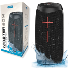Caixa De Som Bluetooth 15W TWS Resistente á Água IPX6 Preta KIMASTER - K460P