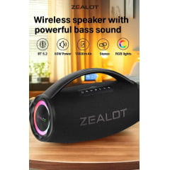 Caixa de Som Bluetooth 5.2 Zealot S97 80W IPX6