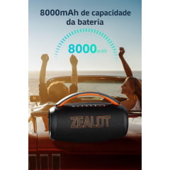 Caixa de Som Bluetooth 5.3 Zealot P12 60W IPX6
