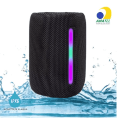 Caixa de Som Bluetooth 8W Portátil Resistente a Água IPX6 Preta Kimaster - K500P
