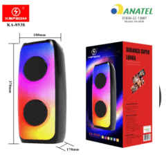 Caixa de Som Bluetooth com Led 370x170mm Kapbom - KA-8938