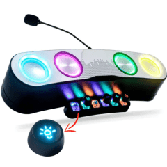 Caixa de Som Bluetooth Gamer 30W P2 com Led RGB e Microfone GRASEP - D-G555