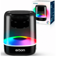 Caixa de Som Bluetooth mini com LED RGB CRISTAL EXBOM - CS-Q25BT