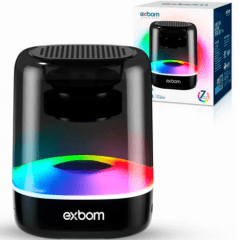 Caixa de Som Bluetooth mini com LED RGB EXBOM - CS-Q25BT