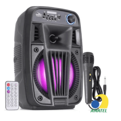 Caixa de Som Bluetooth Portátil 20W Rádio USB com Microfone GRASEP - D-BH6115