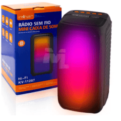 Caixa de Som Bluetooth Portátil com Led INOVA - KV-11207