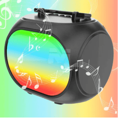 Caixa de Som Bluetooth Portátil com Led RGB 14x9.9x12.5cm GRASEP - D-Y11
