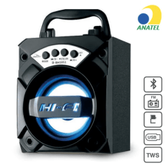 Caixa de Som Bluetooth Portátil Radio FM USB/SD Grasep - D-BH1051