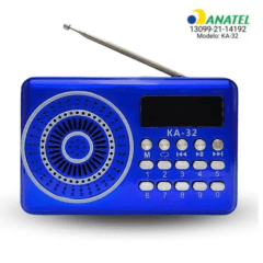 Caixa de som Bluetooth Rádio Portátil FM com Display - KA-32