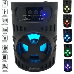 Caixa de Som Bluetooth Usb Portátil 12x12x16cm Grasep - D-S22