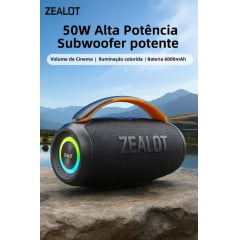 Caixa de Som Bluetooth Zealot P11 50W IPX6