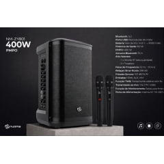 Caixa de Som Nuoma NM-ZY801 400W Bluetooth com 2 Microfones