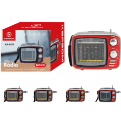 Caixa de som Retro Bluetooth Rádio Portátil FM / Usb / TF / Aux - KA-8078