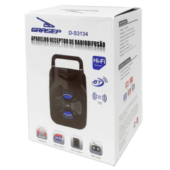 Caixinha de Som Portátil Hi Fi USB Bluetooth FM Cartão Luzes- D-S3134