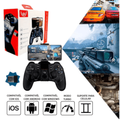 Controle Joystick Sem Fio para Smartphone e PC com Suporte e Receptor Usb Altomex - AT-9156