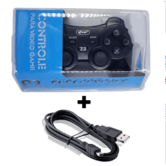 Controle Joystick sem Fio Recarregável para Ps3 e PC Knup - KP-GM006