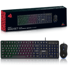 Kit Teclado e Mouse Gamer com Fio KNUP KP-TE118 LED RGB USB Ergonômico