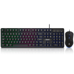 Kit Teclado e Mouse Gamer KNUP KP-TE118 com Fio USB e Iluminação LED – Alta Performance para Jogos