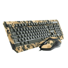 Kit Teclado e Mouse Gamer Warrior Kyler Army Camuflado com Iluminação LED TC249 Kit Teclado e Mouse Gamer Warrior Kyler Army Camuflado com Iluminação LED TC249