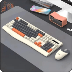 Kit Teclado e Mouse com Fio Lehmox LEY-2273 Retrô Colorido USB