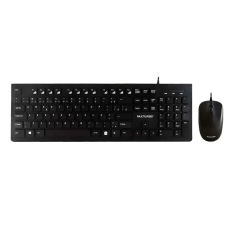 Kit Teclado e Mouse Multilaser USB Multimídia Slim Preto – Modelo TC240