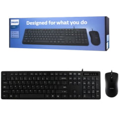 Kit Teclado e Mouse Philips USB 2.0 Com Fio | Mouse 1000DPI – Promoção Online