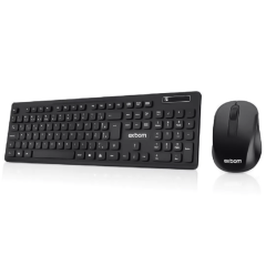 Kit Teclado e Mouse Sem Fio 2.4GHz ABNT2 Exbom BK-S1000F