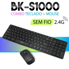 Kit Teclado e Mouse Sem Fio Exbom BK-S1000