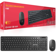 Kit Teclado e Mouse Sem Fio C3Tech K-W20BK ABNT2 Wireless USB – Conforto e Desempenho