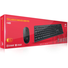 Kit Teclado e Mouse Sem Fio C3Tech K-W20BK ABNT2