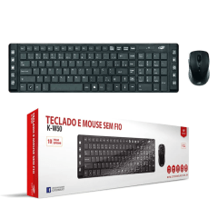Kit Teclado e Mouse Sem Fio C3Tech K-W50BK – Multimídia, Wireless 2.4GHz