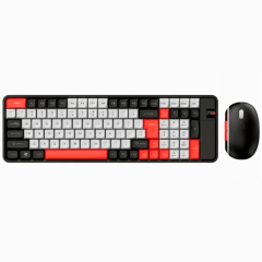 Kit Teclado e Mouse Sem Fio KNUP KP-TE129 Bluetooth Wireless 2.4GHz – Vermelho