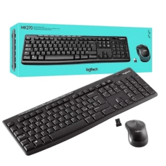 Kit Teclado e Mouse Sem Fio Logitech Multimídia USB MK270