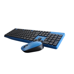 Kit Teclado e Mouse Sem Fio Multilaser TC246 USB 2.4GHz Preto e Azul