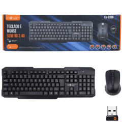 Kit Teclado e Mouse Sem Fio Wireless 2.4 GHz Padrão ABNT2 Inova KV-8389 | Distribuidora de CFTV Kit Teclado e Mouse Sem Fio Wireless 2.4 GHz Padrão ABNT2 Inova KV-8389 | Distribuidora de CFTV
