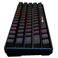 Mini teclado gamer semi mecânico Evolut EG211 com LED RGB, conexão USB e design compacto. Ideal para setups gamer e alto desempenho.