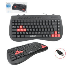 Mini Teclado Multimídia USB ABNT2 Exbom BK-M52 com Tecla Vermelha