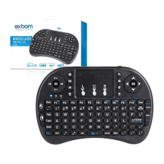 Mini Teclado Wireless Exbom BK-BTI8 com Touchpad e Bateria Recarregável