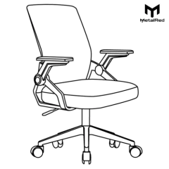 Cadeira Escritorio Ergonomica Giratória e com Altura Ajustavel METALRED M103 - PRETO