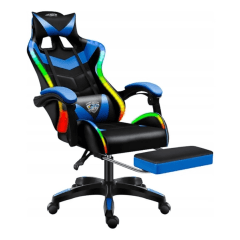 Cadeira Gamer RGB Profissional Delta CG-131 Reclinável Azul