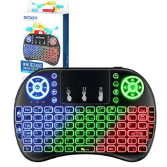 Mini Teclado Iluminado Com Touchpad Wireless 2.4g Bateria de Litio Exbom - BK-BTI8LED