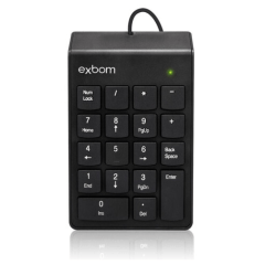 Teclado Numérico Com Fio USB 2.0 18 Teclas EXBOM - BK-N30