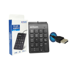 Teclado Numérico Com Fio USB 2.0 18 Teclas EXBOM - BK-N30