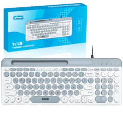 Teclado com Fio KNUP KP-TE126 | Teclas Redondas ABNT2 para PC e Notebook