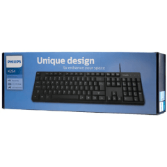 Teclado USB com Fio Philips K234 / SPK6234 – Slim e Confiável