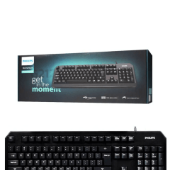 Teclado com Fio Usb QWERTY Preto Philips - SPK6212B