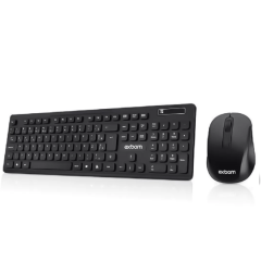 Teclado e Mouse Sem Fio EXBOM BK-S1000F 2.4GHz ABNT II
