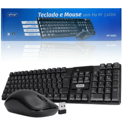 Teclado e Mouse Sem Fio KNUP KP-2063 Wireless 2.4GHz ABNT2 Combo USB Teclado e Mouse Sem Fio KNUP KP-2063 Wireless 2.4GHz ABNT2 Combo USB