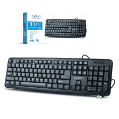 Teclado Exbom BK-102 Standard USB ABNT2 Preto | Oferta Queima de Estoque na Sales Distribuidora